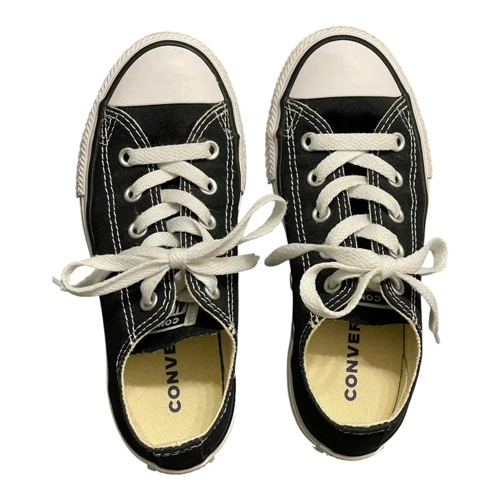 Converse All Stars Kids Black and White Lace Up Sneakers